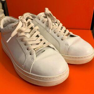Jimmy Choo Women's Rome/F White Leather Sneakers Used